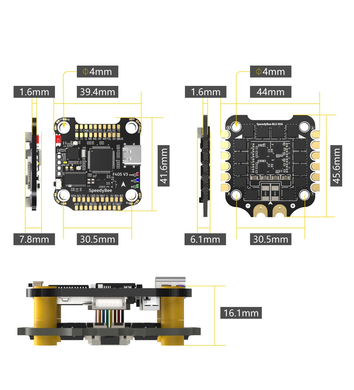 Політний контролер SpeedyBee F405 50A V3 3-6S 30x30 FC&ESC Stack (стек) для БПЛА для FPV